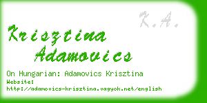 krisztina adamovics business card